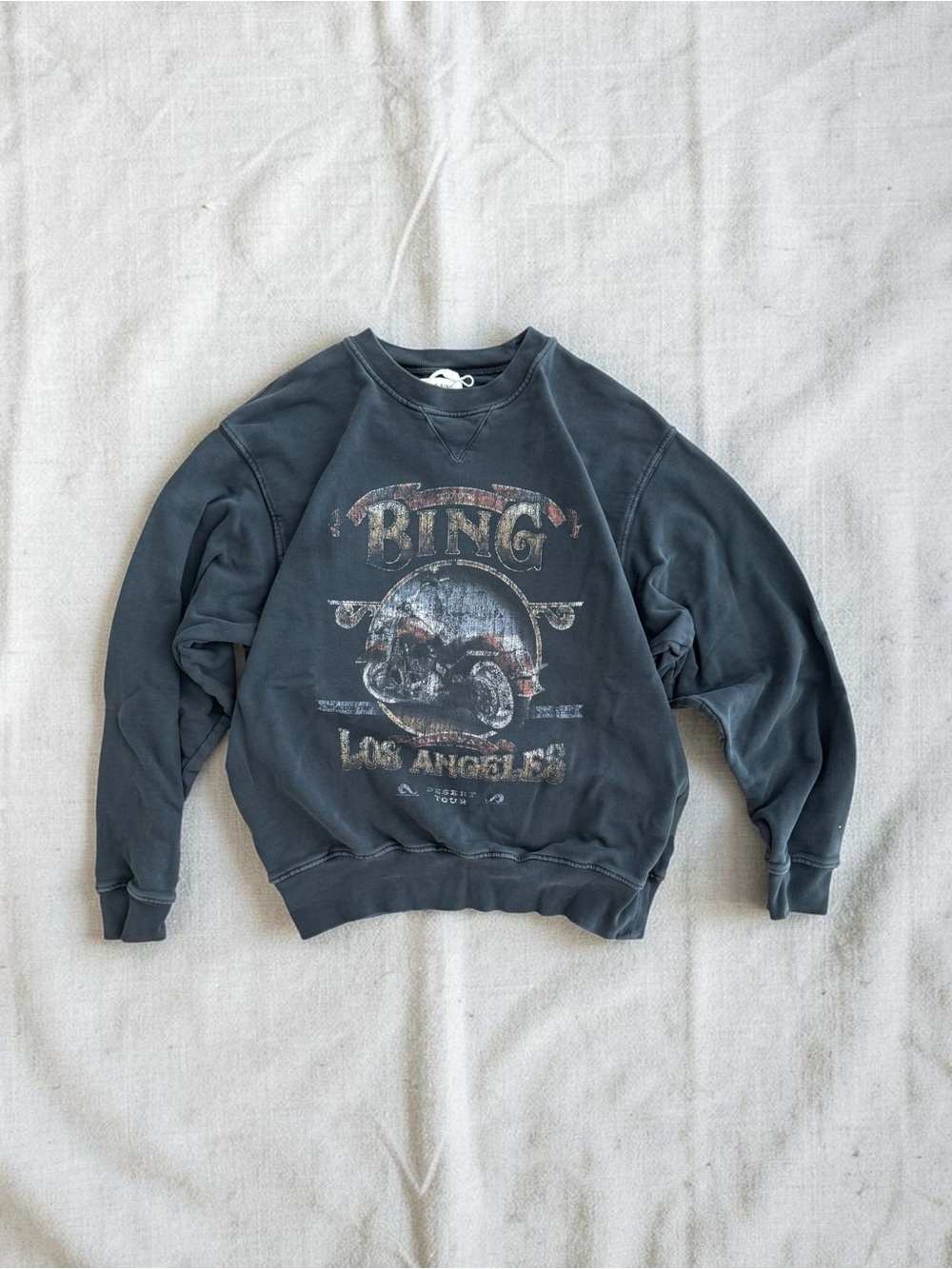 Anine Bing Black Faded Ramona Cotton Crewneck